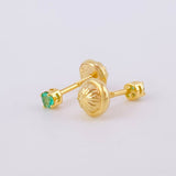 Topos Chispa Cuatro Garras Esmeraldas 14pts 0.8g / 2.95mm Oro Amarillo 18K