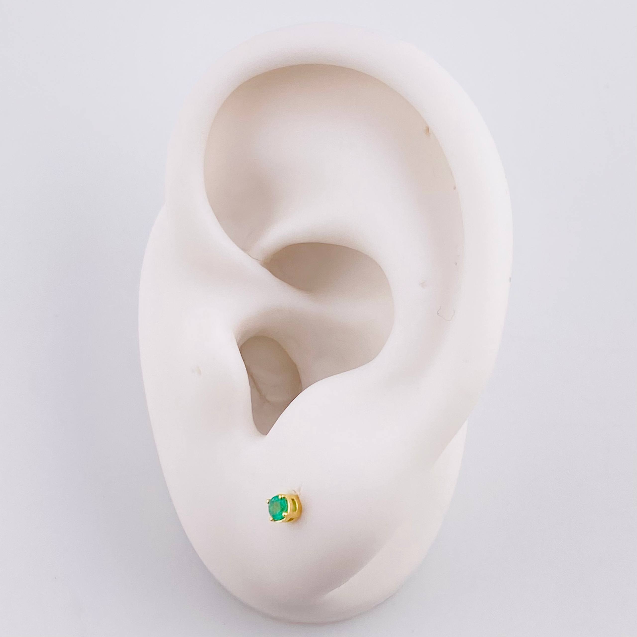 Topos Chispa Cuatro Garras Esmeraldas 11pts 0.7g / 2.85mm Oro Amarillo 18K