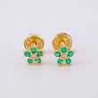Topos Flor Cinco Petalos Esmeraldas 12pts Diamantes 3pts 1g / 5.2mm Oro Amarillo 18K