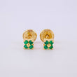 Topos Flor Cuatro Petalos Esmeraldas 10pts 0.95g / 3.9mm Oro Amarillo 18K