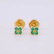 Topos Flor Esmeraldas 9pts 1.05g / 3.8mm Oro Amarillo 18K
