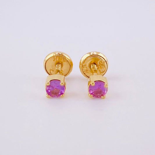 Topos Cuatro Garras Zafiro 25pts 0.95g / 3.45mm Oro Amarillo 18K