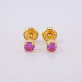 Topos Cuatro Garras Zafiro 25pts 0.95g / 3.45mm Oro Amarillo 18K