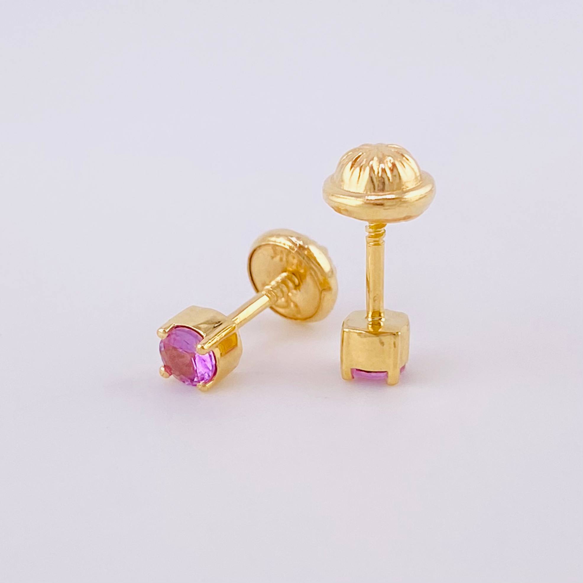 Topos Cuatro Garras Zafiro 25pts 0.95g / 3.45mm Oro Amarillo 18K