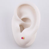 Topos Cuatro Garras Rubíes 18pts 0.75g / 3.1mm Oro Amarillo 18K