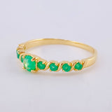 Anillo Solitario Esencia Esmeraladas 46Pts 1.95 g / T8 Oro Amarillo 18K