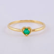 Anillo Corazón Esmeraldas 8Pts 1.25 g / T6 1/2 Oro Amarillo 18K