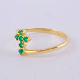 Anillo Cruz Esmeraldas 12Pts 1.55 g / T5 1/2 Oro Amarillo 18K