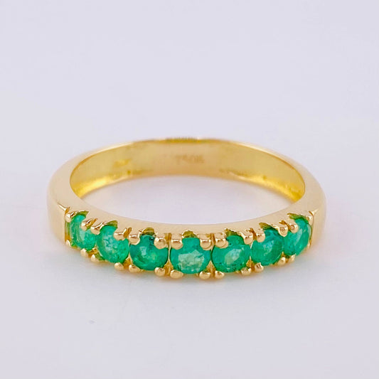 Anillo Churumbela Esmeraldas 56Pts 2.5 g / T7 1/2 Oro Amarillo 18K