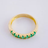 Anillo Churumbela Esmeraldas 56Pts 2.5 g / T7 1/2 Oro Amarillo 18K