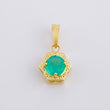 Dije Flor Hexagonal Esmeralda 59Pts 1.3 g / 2.9 cm Oro Amarillo 18K
