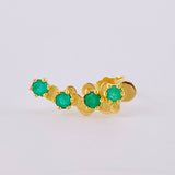 Piercing Luxury Esmeraldas 32Pts 0.85 g / 2.8 cm Oro Amarillo 18K