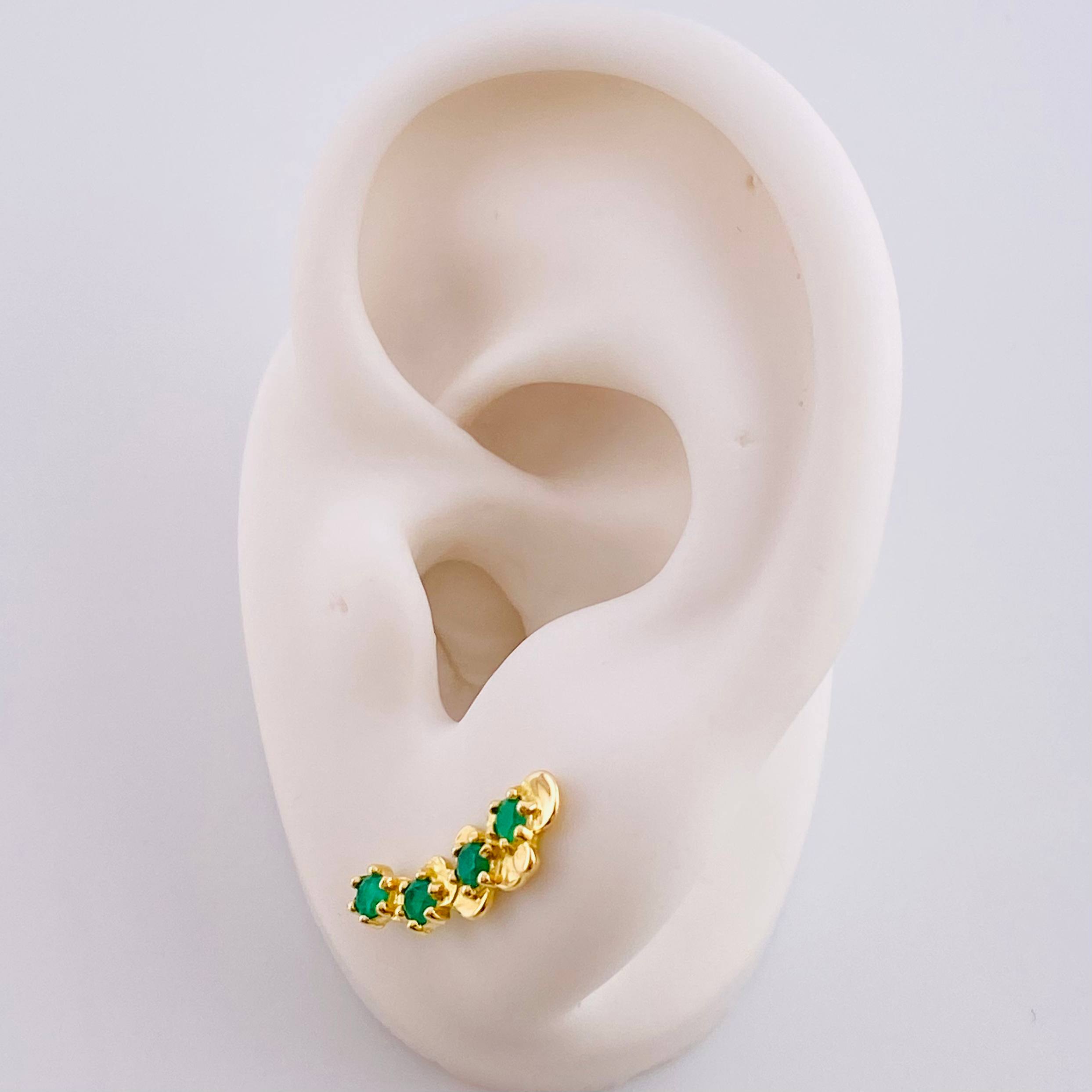 Piercing Luxury Esmeraldas 32Pts 0.85 g / 2.8 cm Oro Amarillo 18K