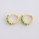 Candongas Prisma Esmeraldas 41Pts 1.6 g / 2 cm Oro Amarillo 18K