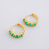 Candongas Prisma Esmeraldas 41Pts 1.6 g / 2 cm Oro Amarillo 18K