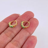 Candongas Prisma Esmeraldas 41Pts 1.6 g / 2 cm Oro Amarillo 18K