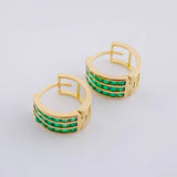 Candongas Aurora Esmeraldas 67Pts 2.8 g / 2.2 cm Oro Amarillo 18K