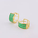 Candongas Aurora Esmeraldas 67Pts 2.8 g / 2.2 cm Oro Amarillo 18K