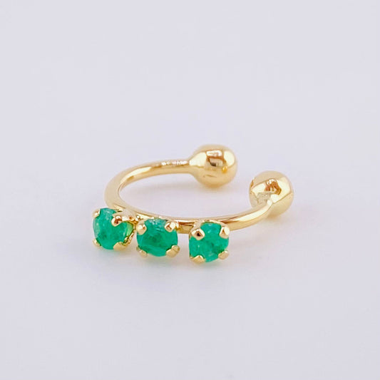 Piercing Green Crown Esmeraldas 18Pts 0.6 g / 2.4 cm Oro Amarillo 18K