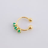 Piercing Green Crown Esmeraldas 18Pts 0.6 g / 2.4 cm Oro Amarillo 18K