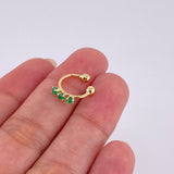 Piercing Green Crown Esmeraldas 18Pts 0.6 g / 2.4 cm Oro Amarillo 18K