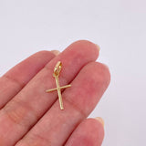 Dije Cruz Lisa 0.45 g / 2.2 cm Oro Amarillo 18K