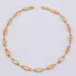 Tobillera Rustica Hexagonal 4.5 g / 24.5 cm / 4.8 mm Tres Oros 18K