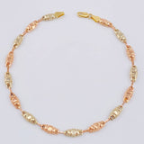 Tobillera Rustica Hexagonal 4.5 g / 24.5 cm / 4.8 mm Tres Oros 18K