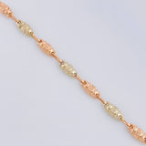 Tobillera Rustica Hexagonal 4.5 g / 24.5 cm / 4.8 mm Tres Oros 18K