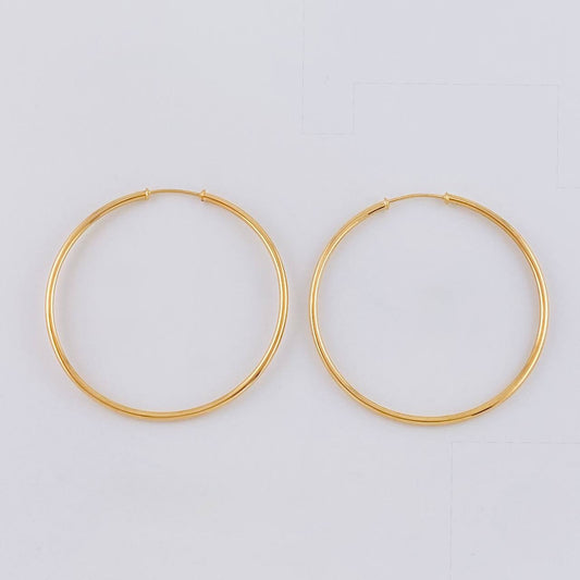 Candongas Aro Liso 4.1 g / 4.5 cm Oro Amarillo 18K