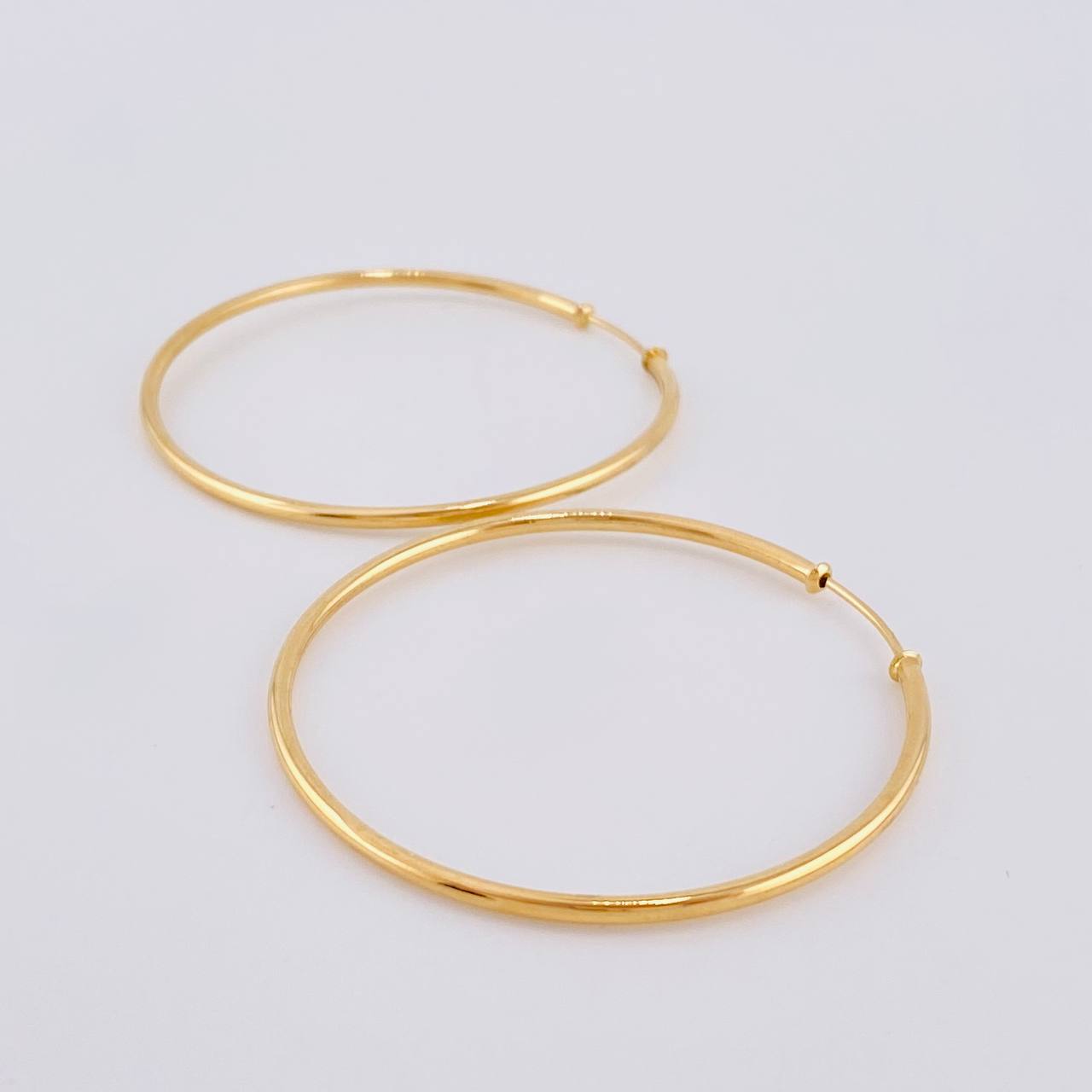 Candongas Aro Liso 4.05 g / 4.5 cm Oro Amarillo 18K