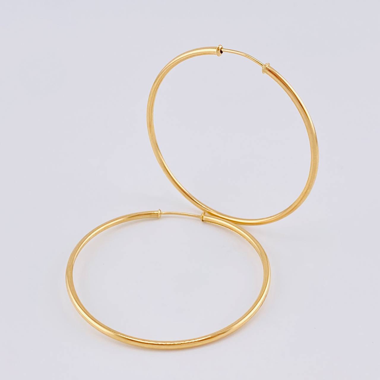 Candongas Aro Liso 4 g / 4.5 cm Oro Amarillo 18K