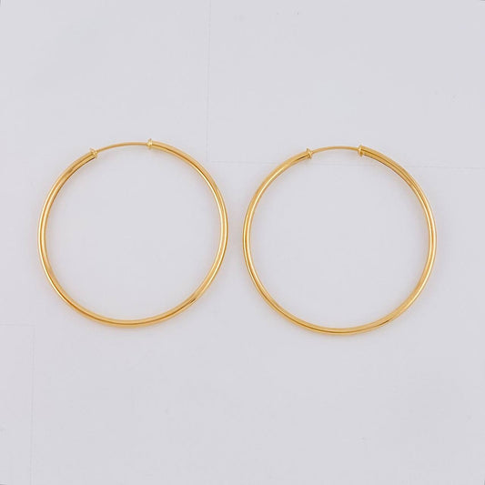 Candongas Aro Liso 3.7 g / 4 cm Oro Amarillo 18K