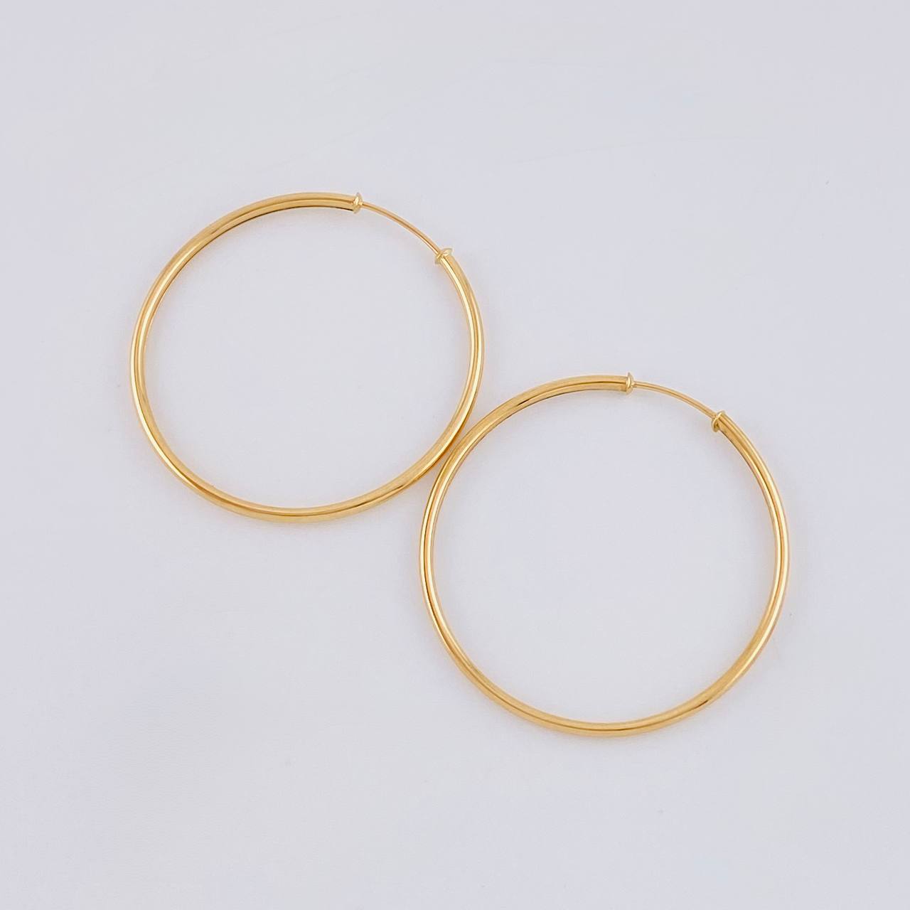 Candongas Aro Liso 3.6 g / 4 cm Oro Amarillo 18K