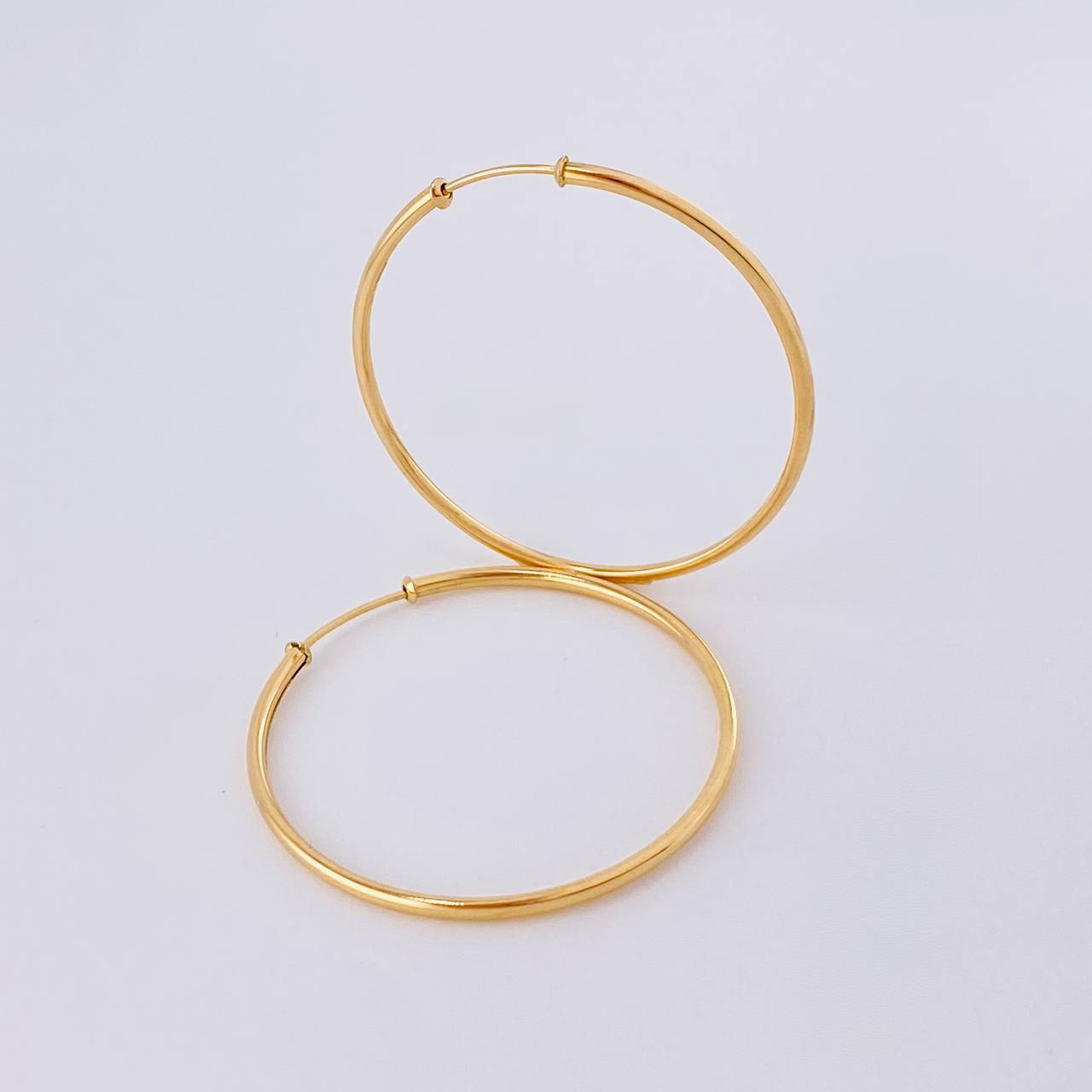Candongas Aro Liso 3.6 g / 4 cm Oro Amarillo 18K