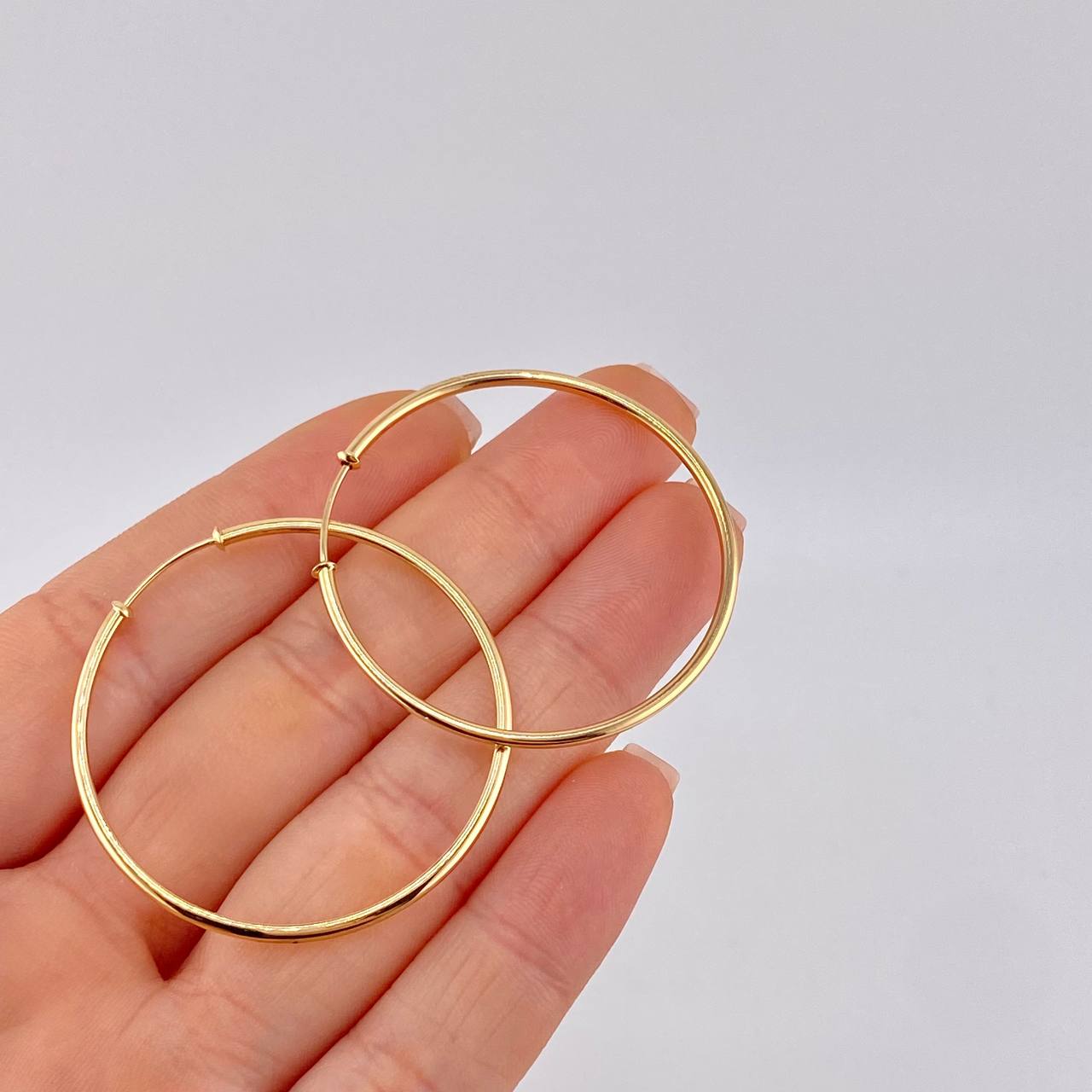 Candongas Aro Liso 3.5 g / 4 cm Oro Amarillo 18K