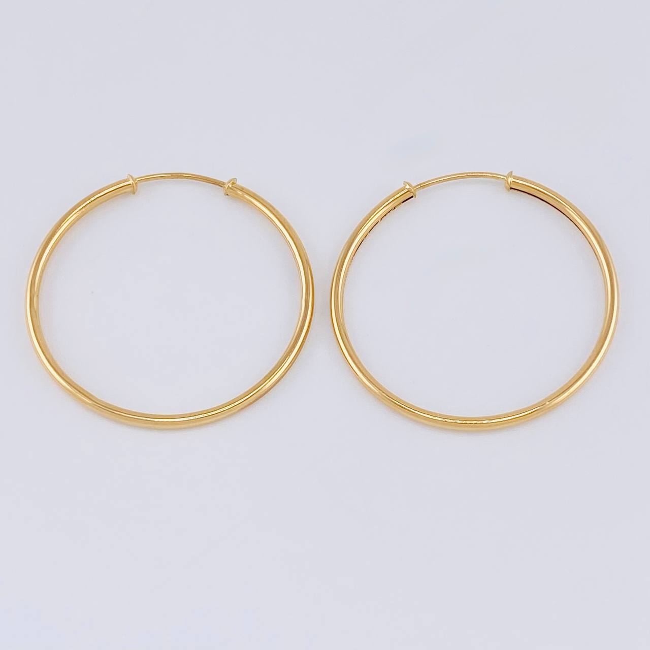 Candongas Aro Liso 2.8 g / 3.2 cm Oro Amarillo 18K