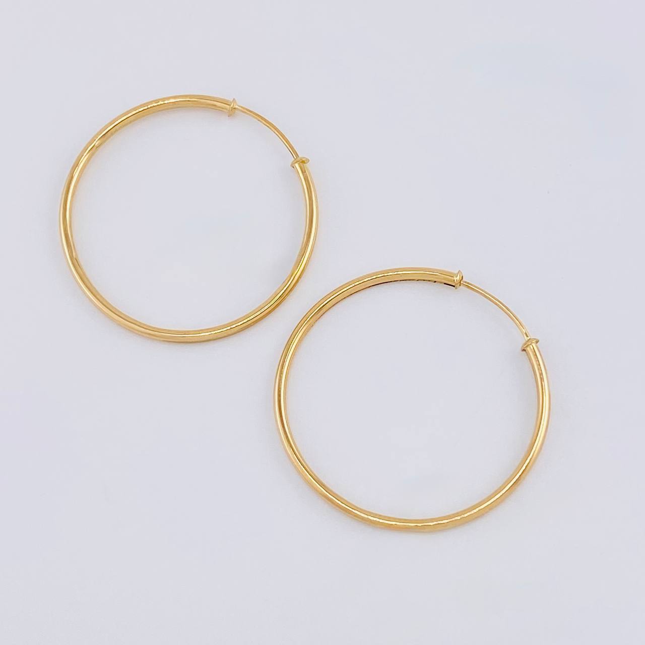 Candongas Aro Liso 2.8 g / 3.2 cm Oro Amarillo 18K