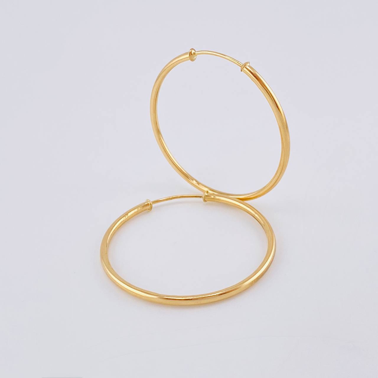 Candongas Aro Liso 2.95 g / 3.2 cm Oro Amarillo 18K