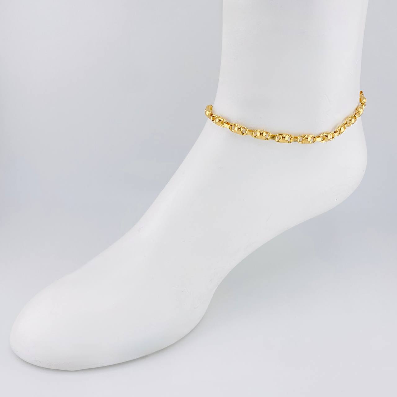 Tobillera Rustica Burbuja 5.8 g / 25 cm / 4.7 mm Oro Amarillo 18K