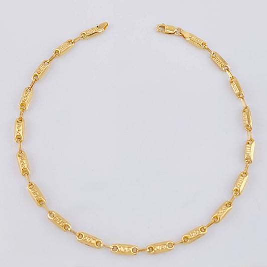 Tobillera Rustico Tribal 4.2 g / 25.5 cm / 3.6 mm Oro Amarillo 18K