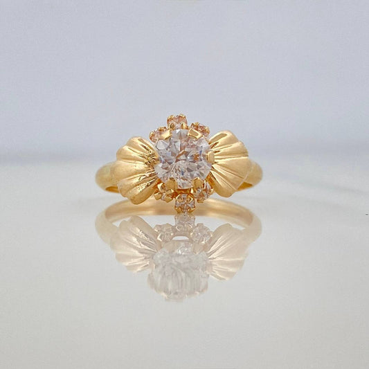 Anillo Solitario Moño 1.8 g / T6 1/4 Oro Amarillo 18K