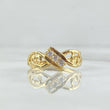 Anillo Trio Infinito Corazón 1.9gr / T6 3/4 / Circones Blancos Oro Amarillo 18K