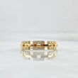 Anillo Eslabon Cuadrado 1.75gr / T6 / Circones Blancos Oro Amarillo 18K