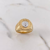 Anillo Leon Tribal 9.25gr / T10 / Dos Oros Amarillo Blanco 18K $