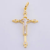 Dije Cruz Cristo 3.65g / 5.2cm Dos Oros Amarillo Blanco 18K
