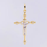 Dije Cruz Cristo 3.65g / 5.2cm Dos Oros Amarillo Blanco 18K