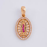 Dije Virgen de Guadalupe Ovalo Filigrana 2.35g / 2.5cm Oro Rosa 18K
