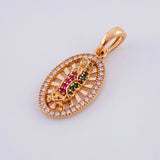 Dije Virgen de Guadalupe Ovalo Filigrana 2.35g / 2.5cm Oro Rosa 18K