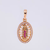 Dije Virgen de Guadalupe Ovalo Filigrana 2.35g / 2.5cm Oro Rosa 18K